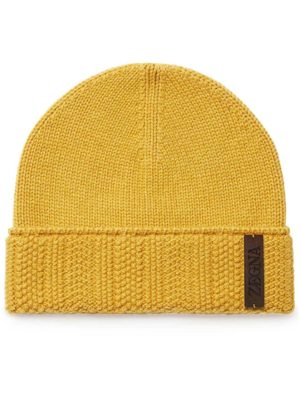 

Zegna gorro de cachemira tejido de canalé - Amarillo