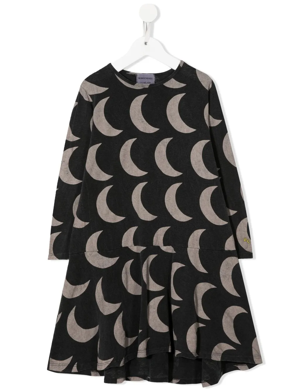 

Bobo Choses crescent moon-print long-sleeved dress - Black