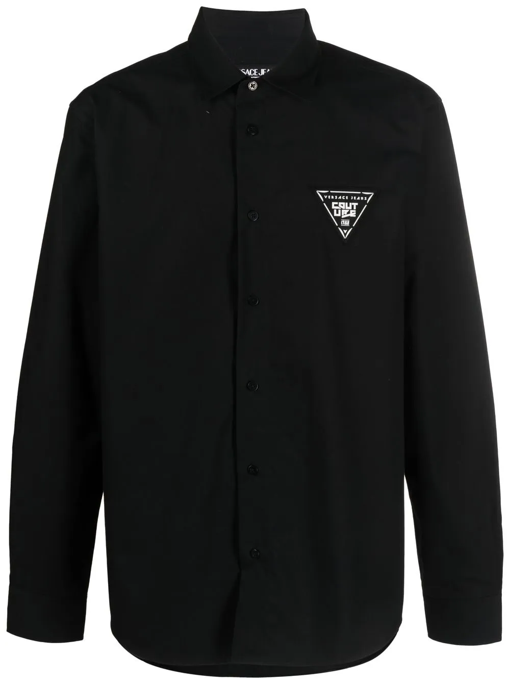 

Versace Jeans Couture camisa con botones y logo - Negro