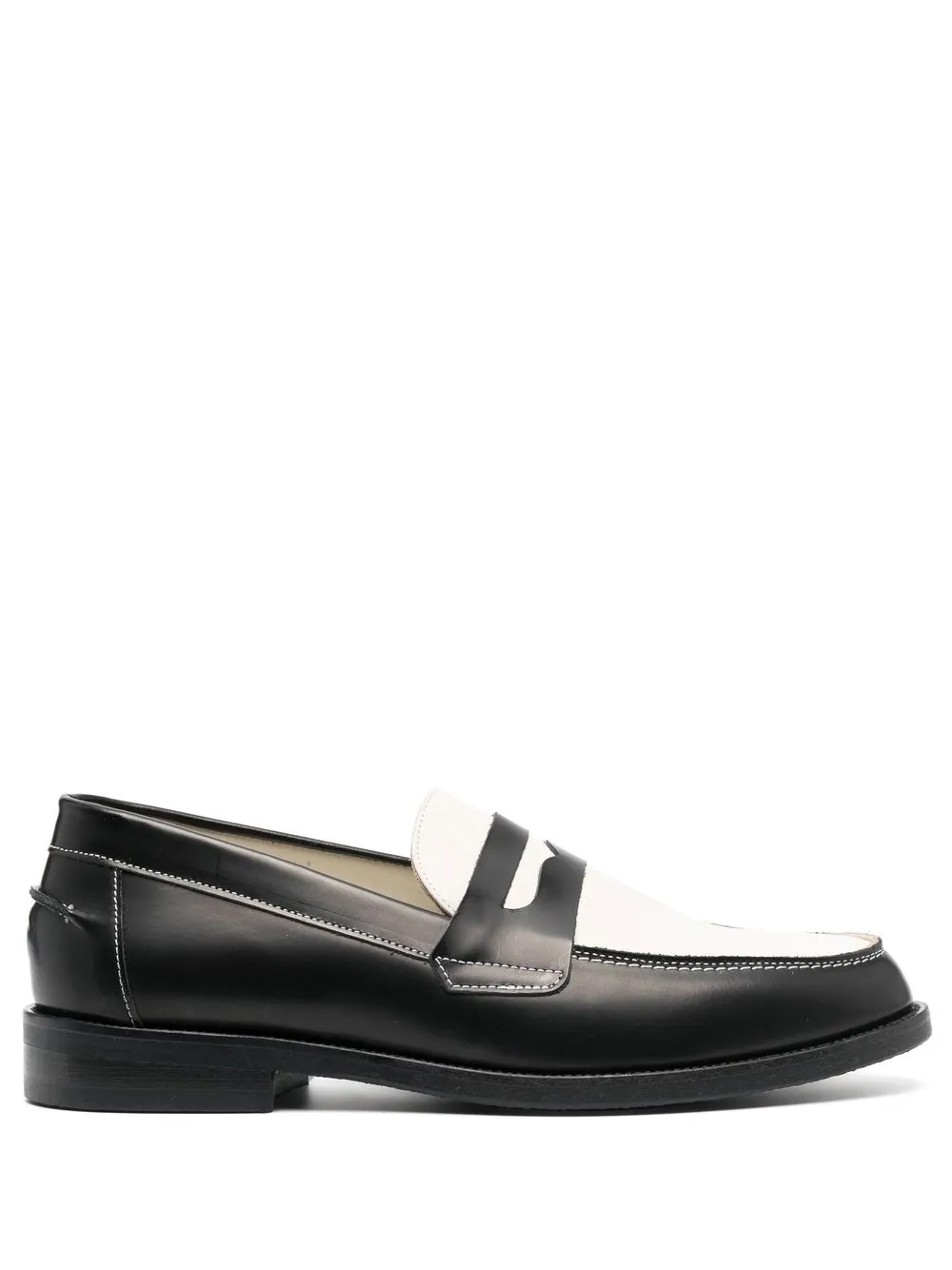 

DUKE & DEXTER Esquire colour-block leather loafers - Black