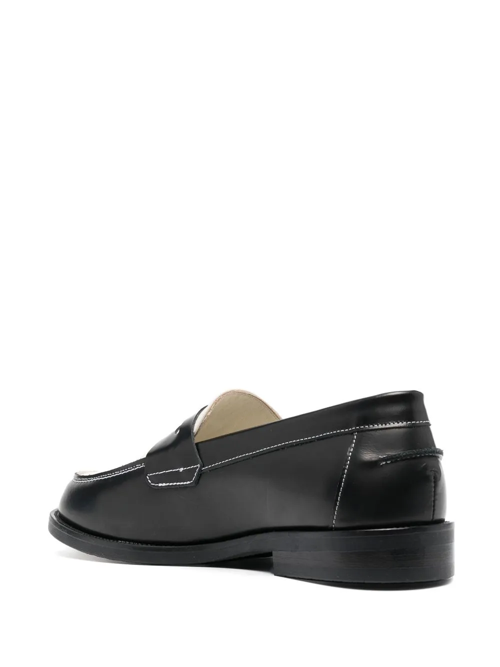 DUKE & DEXTER Esquire colour-block leather loafers Black