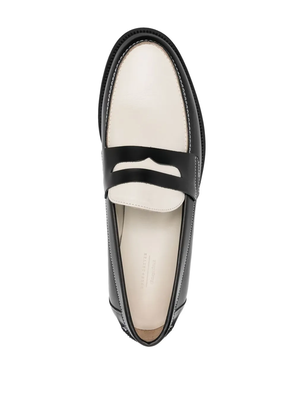 DUKE & DEXTER Esquire colour-block leather loafers Black