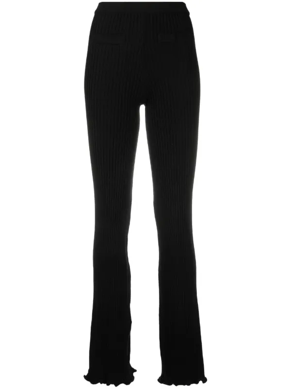 Rabanne Knitted Flared Trousers in Black