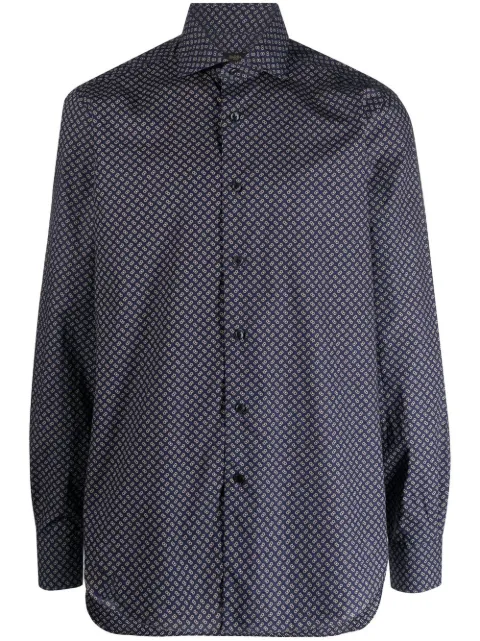 Barba camisa con motivo geométrico