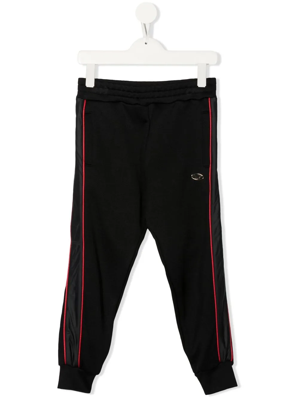 

Diesel Kids logo-plaque track pants - Black