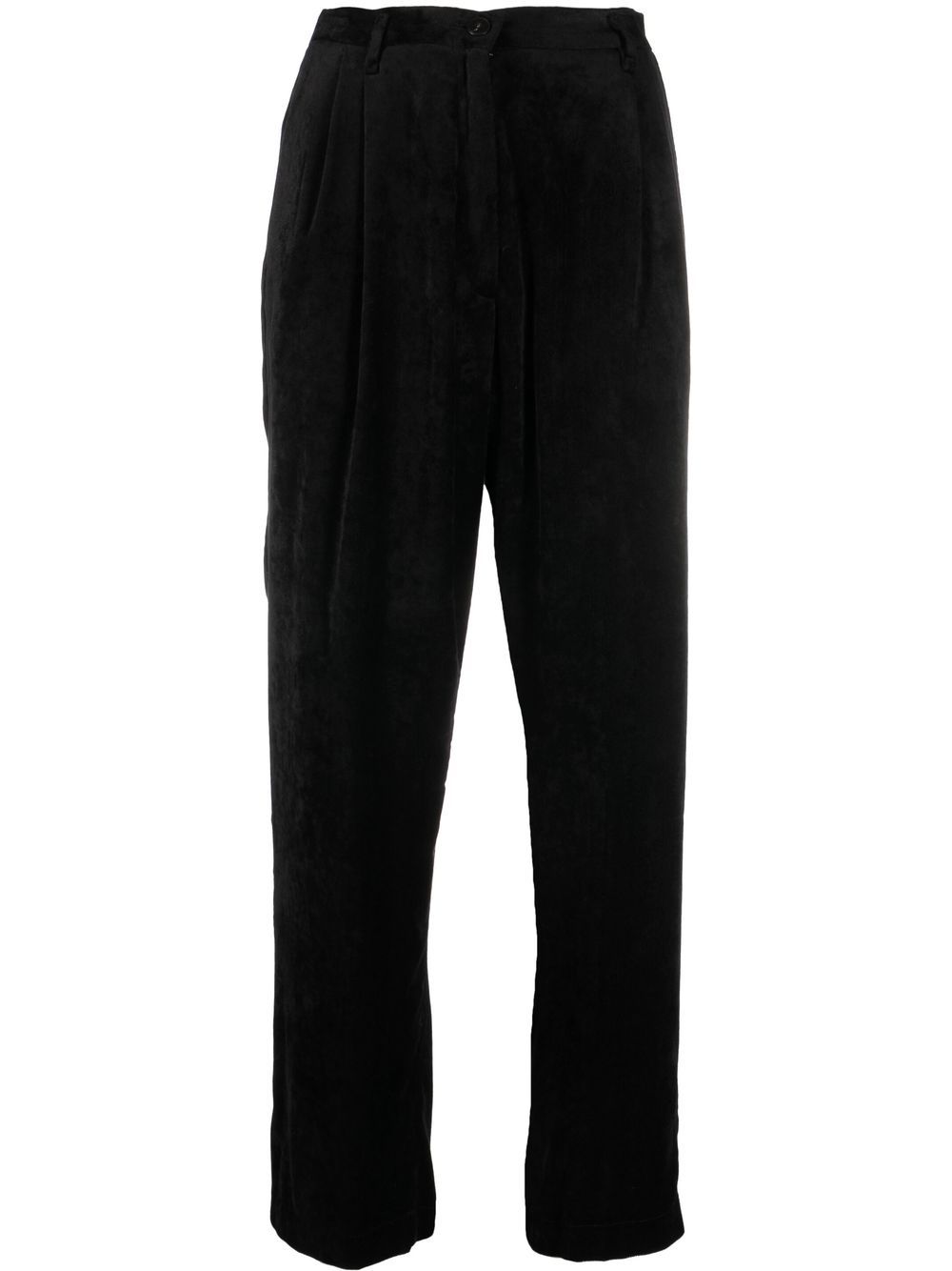 

Forte Forte pantalones de terciopelo con tiro alto - Negro