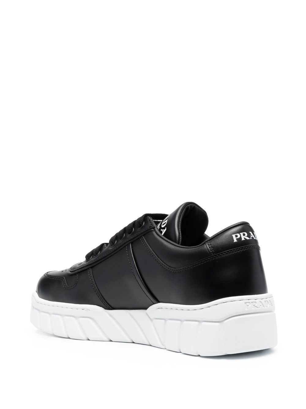 Prada logo discount plaque lace-up sneakers