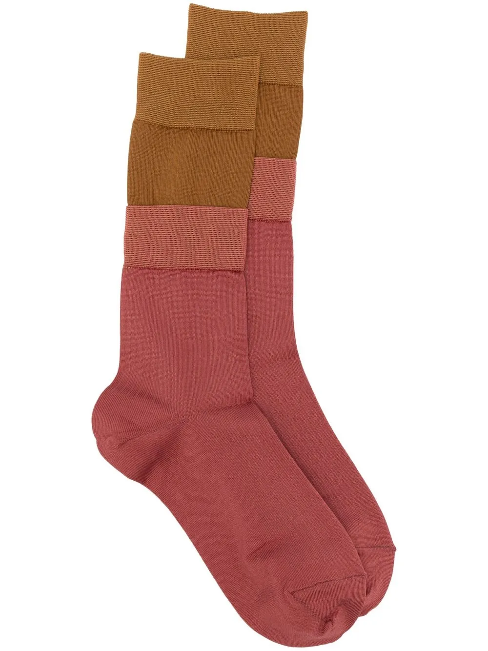 

sacai layered-effect ribbed ankle socks - Pink