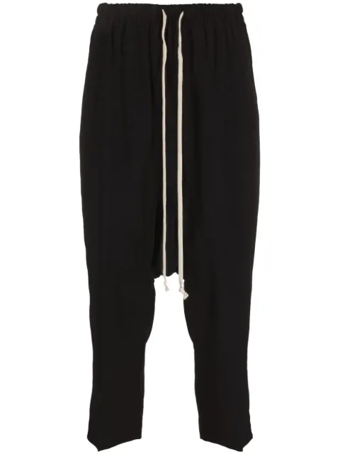 Rick Owens drop-crotch drawstring cropped trousers