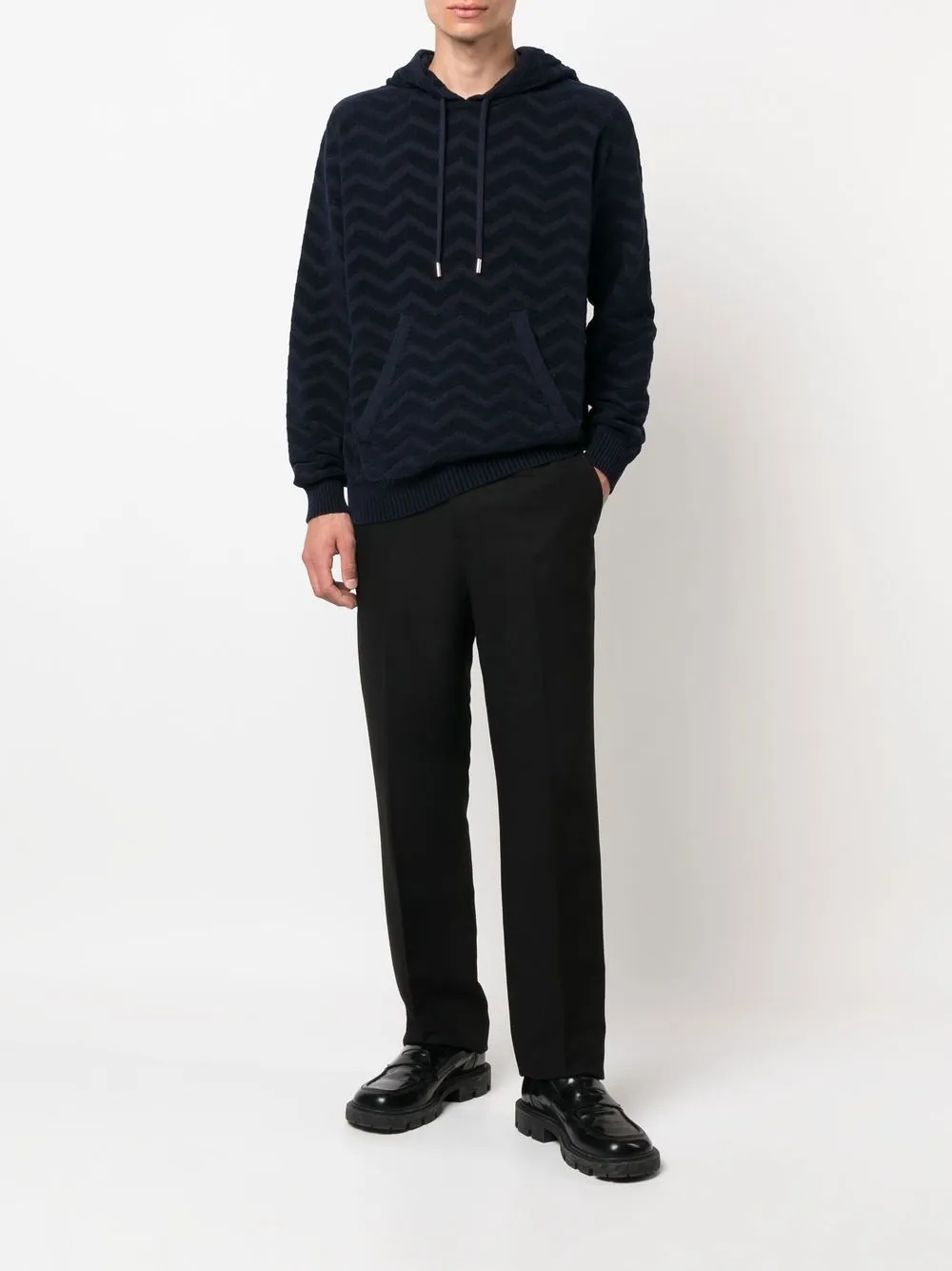 Missoni Hoodie met zigzag patroon - Blauw