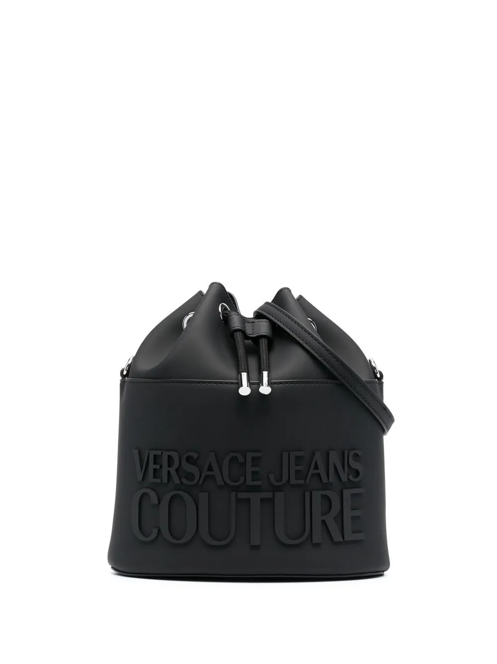 

Versace Jeans Couture embossed-logo bucket bag - Black