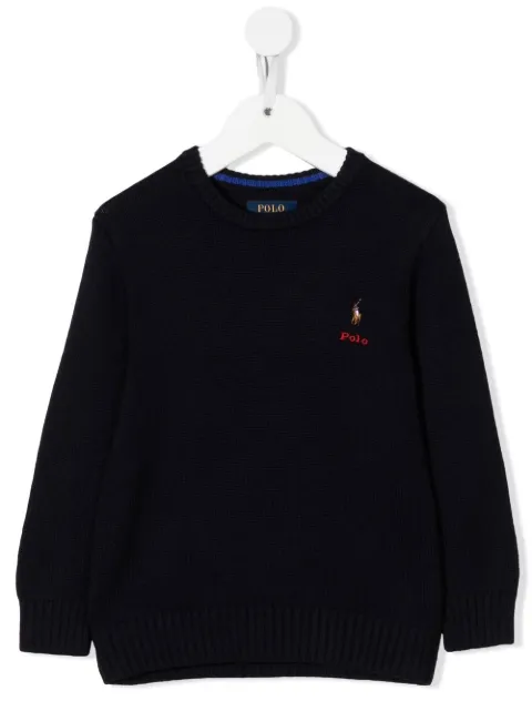 POLO RALPH LAUREN KIDS Polo Pony embroidered knitted jumper