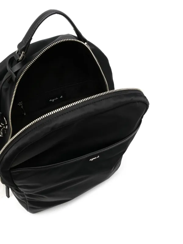 Agnès b. logo-plaque zip-fastening Backpack | Black | FARFETCH CA