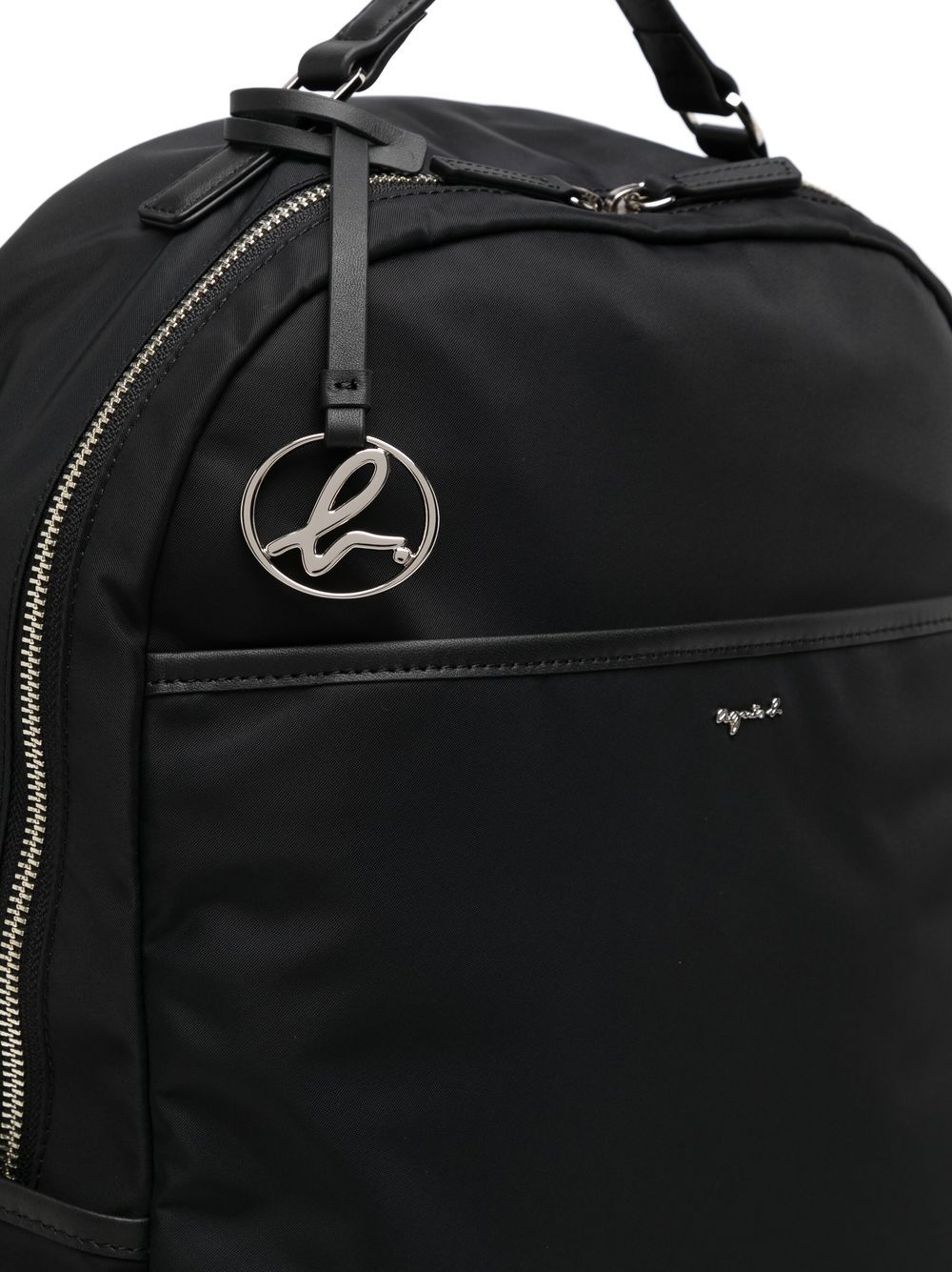 Shop Agnès B. Logo-plaque Zip-fastening Backpack In Black