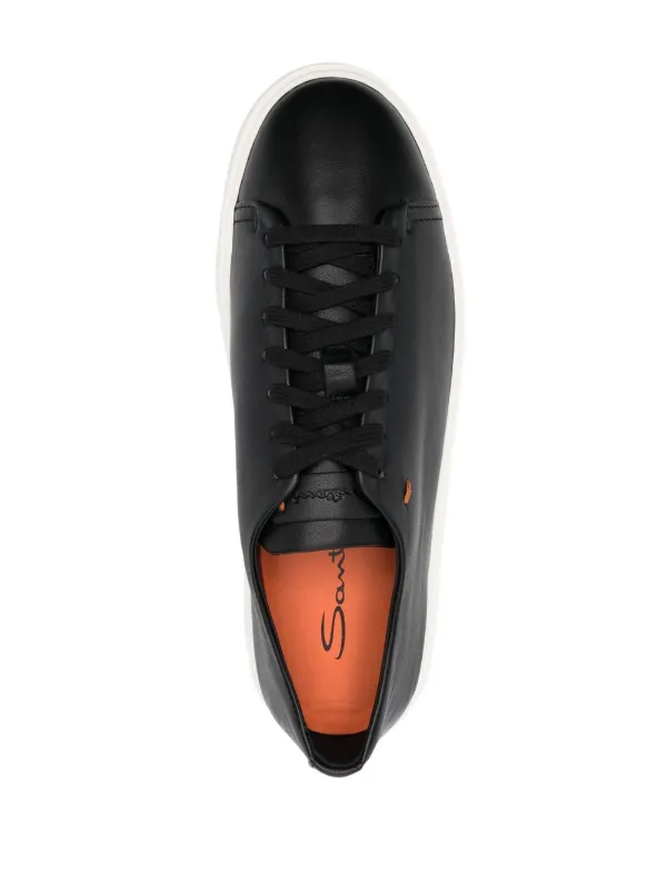 【SANTONI】レディースレザースニーカー Santoni ローカット レザースニーカー | ブラック | FARFETCH JP