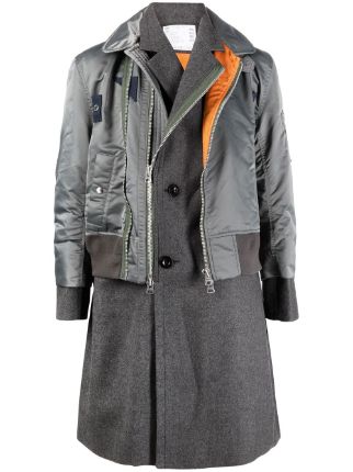 Sacai レイヤード シングルコート - Farfetch