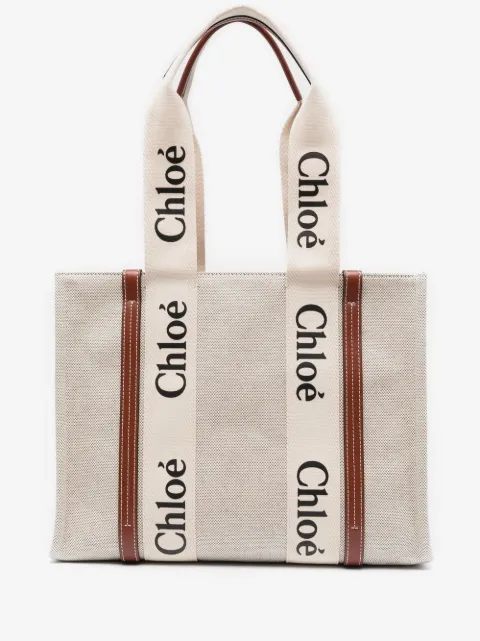 Chloé Woody logo-print tote bag