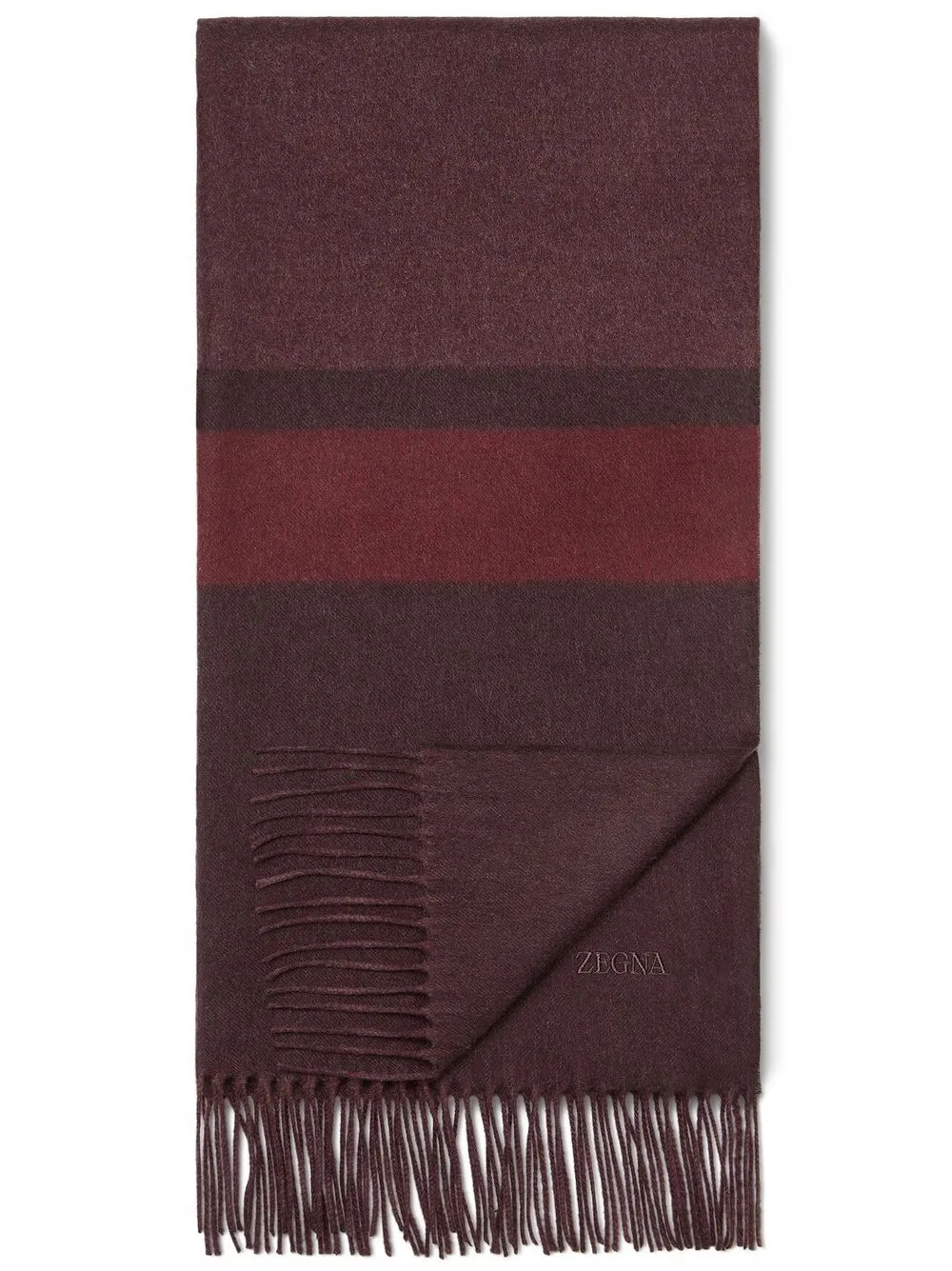 

Zegna mascada de seda con rayas estampadas - Rojo