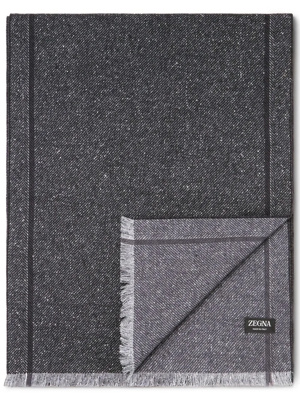 

Zegna mascada con ribete deshilachado - Gris
