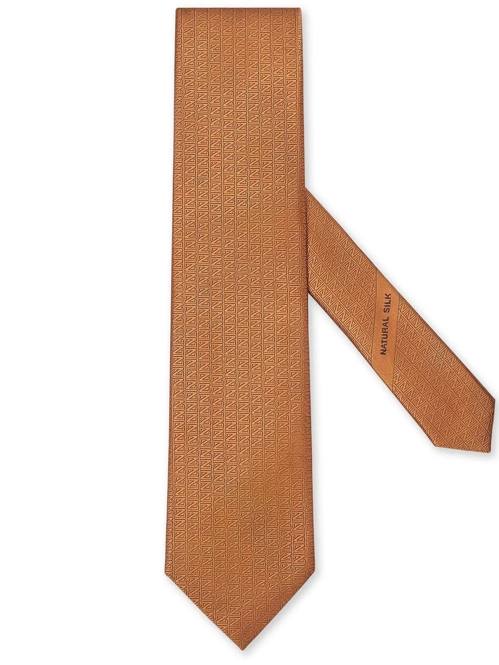 

Zegna corbata de seda con bordado geométrico - Marrón