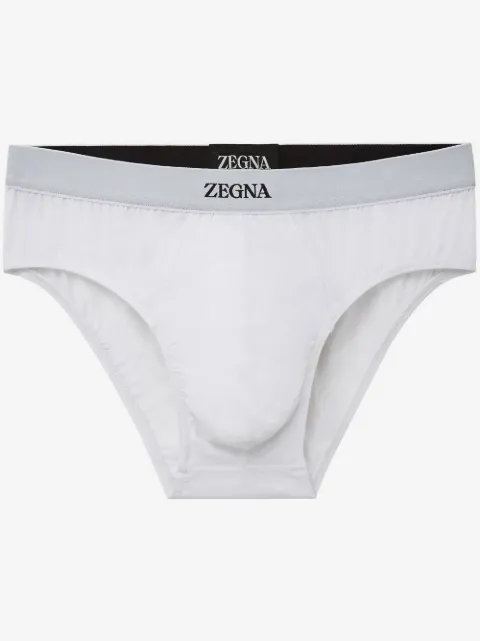 Zegna logo-print cotton midi briefs