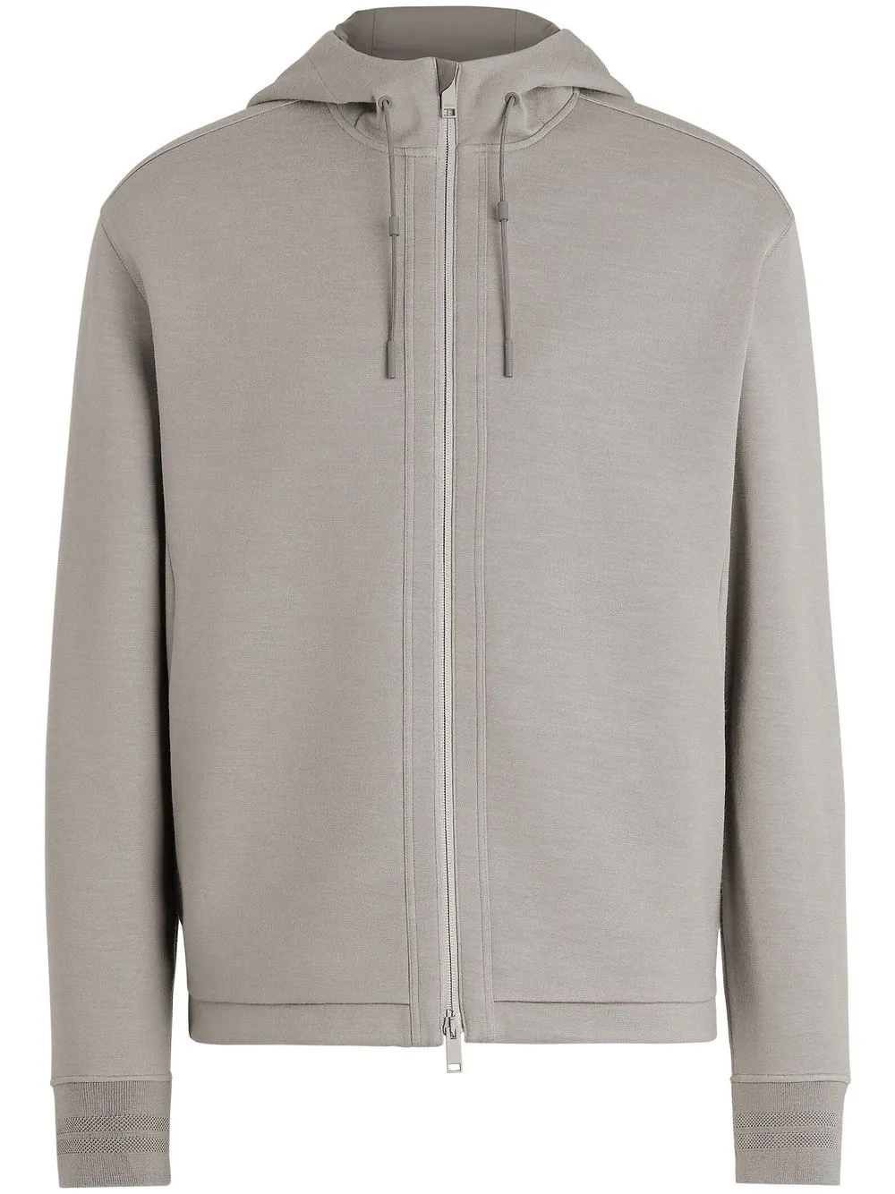 

Zegna hoodie con efecto de melange y cierre - Gris