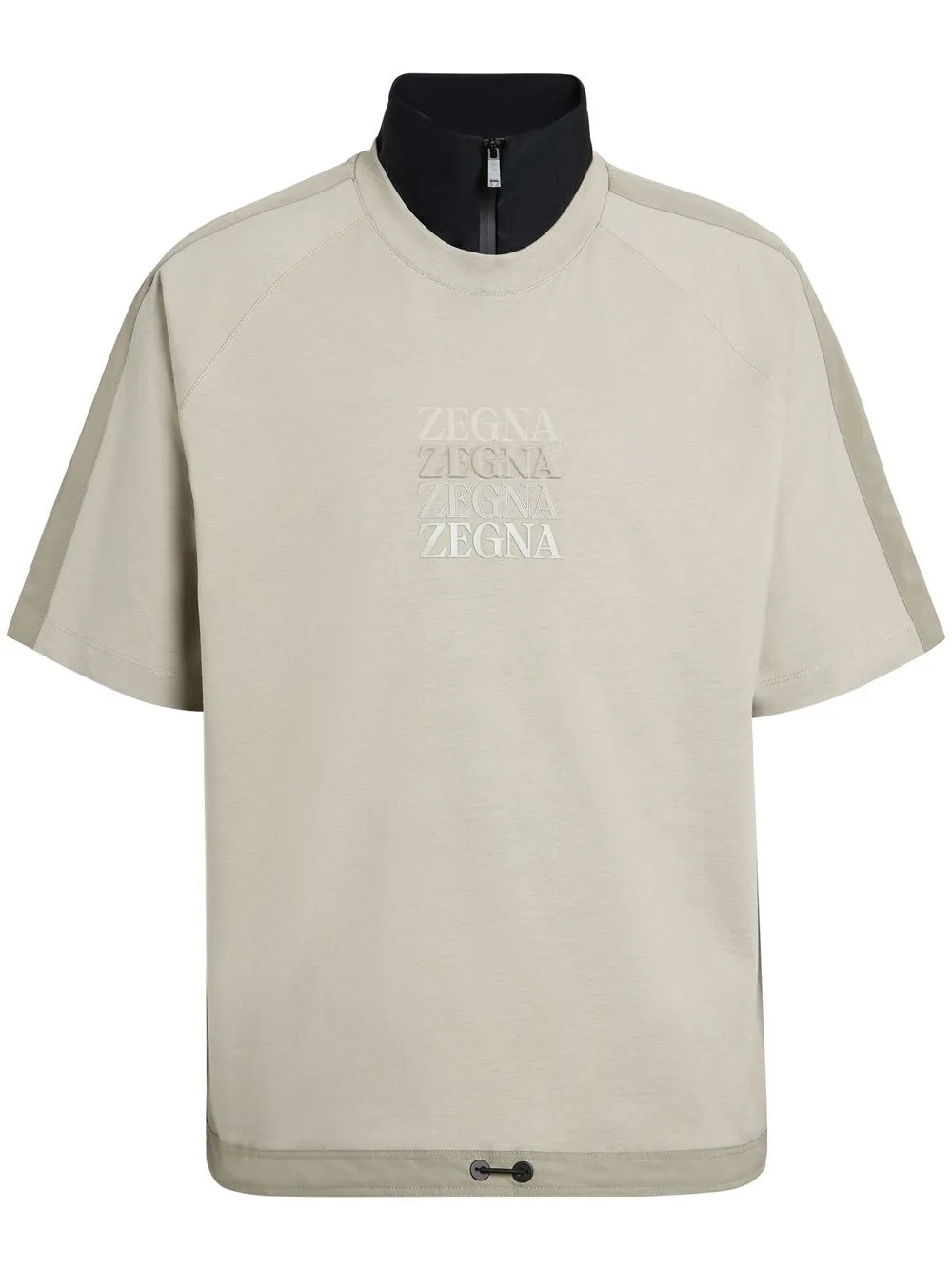 

Zegna playera con cuello alzado y logo estampado - Neutro