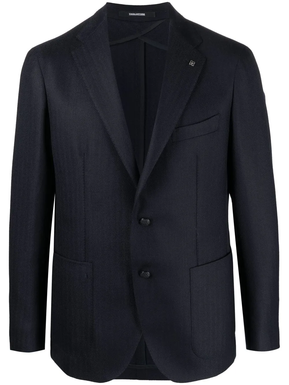 

Tagliatore blazer con botones y motivo de espiga - Azul