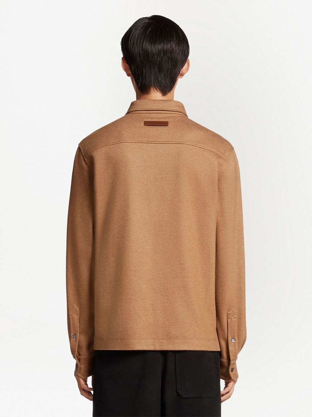 Shop Zegna Cashmere-silk Blend Polo Shirt In Brown