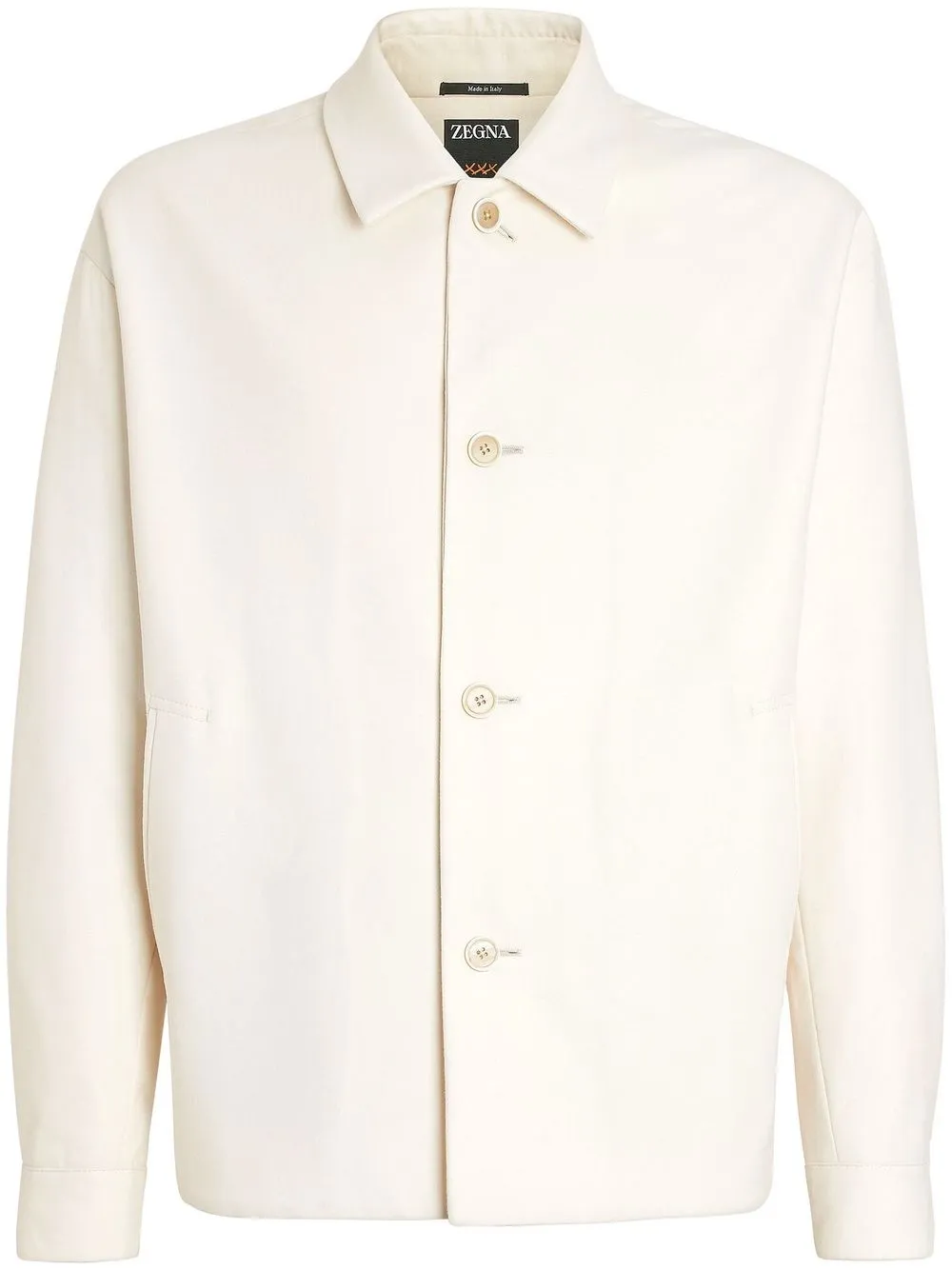 

Zegna sobrecamisa con cuello - Blanco