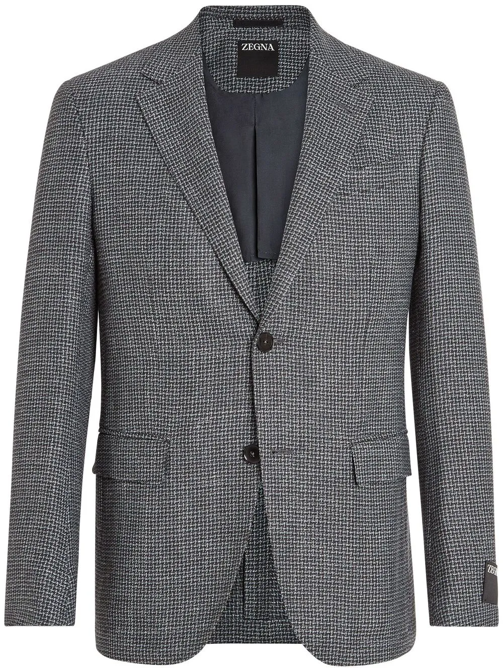 

Zegna blazer con estampado de cuadros y botones - Gris