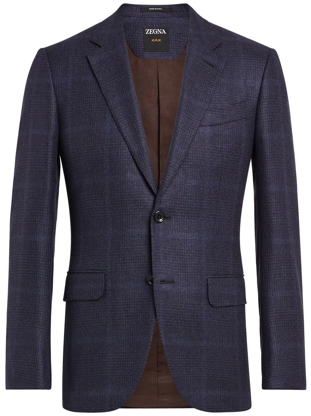 

Zegna blazer con botones y cuadros estampados - Azul