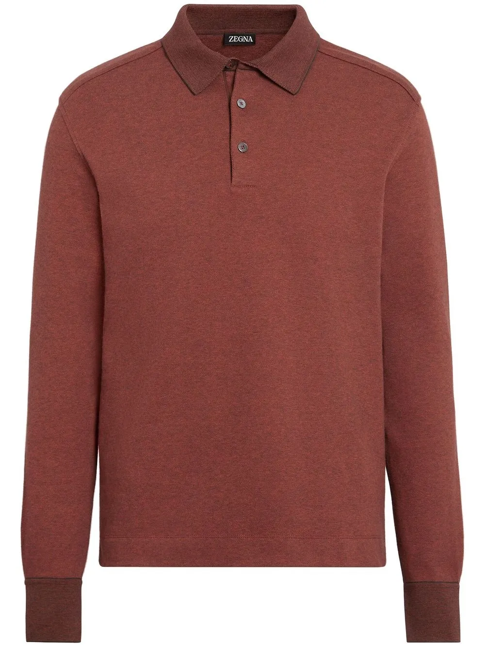 

Zegna playera tipo polo manga larga - Marrón
