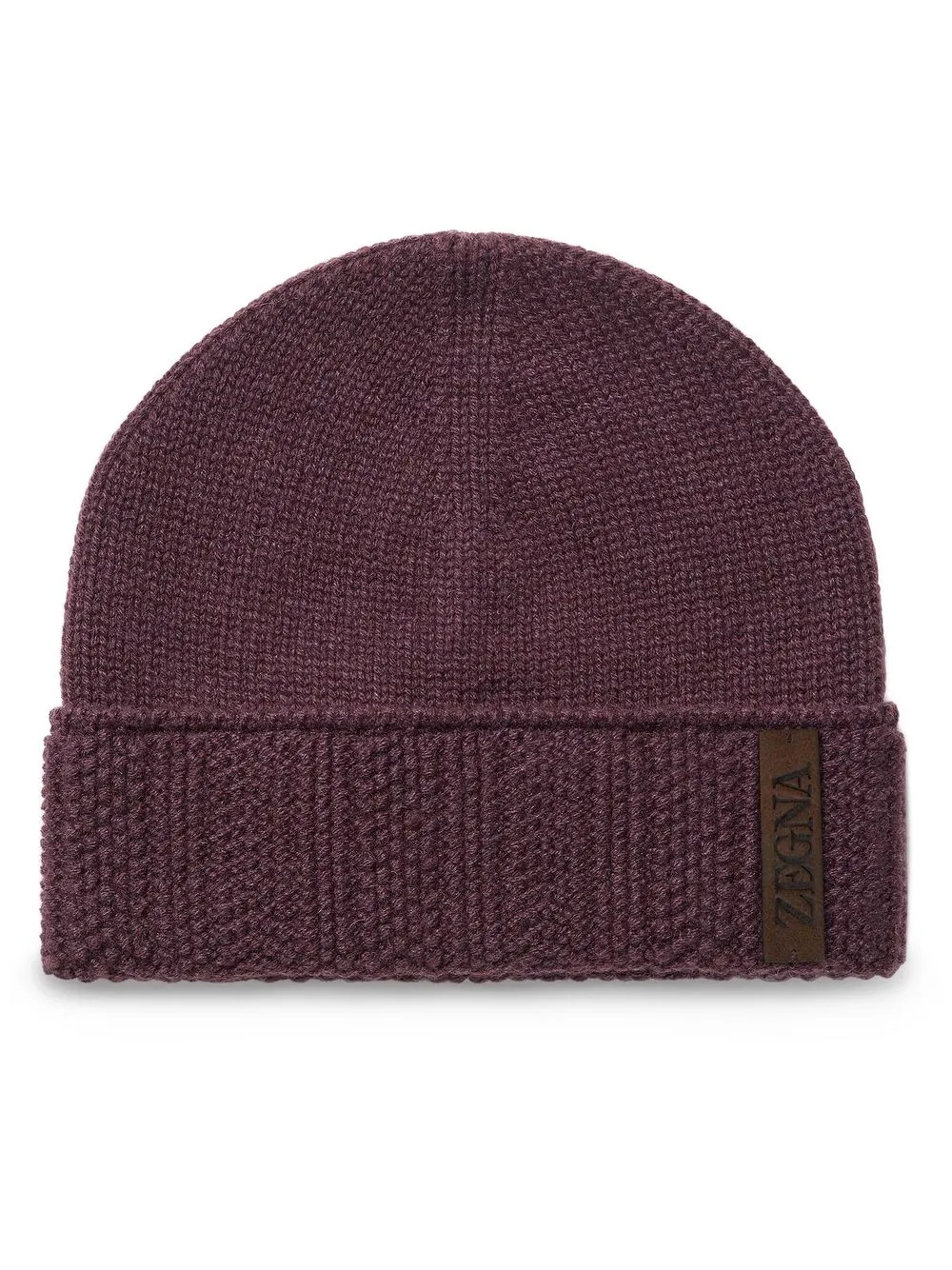

Zegna gorro de cachemira tejido canalé - Morado