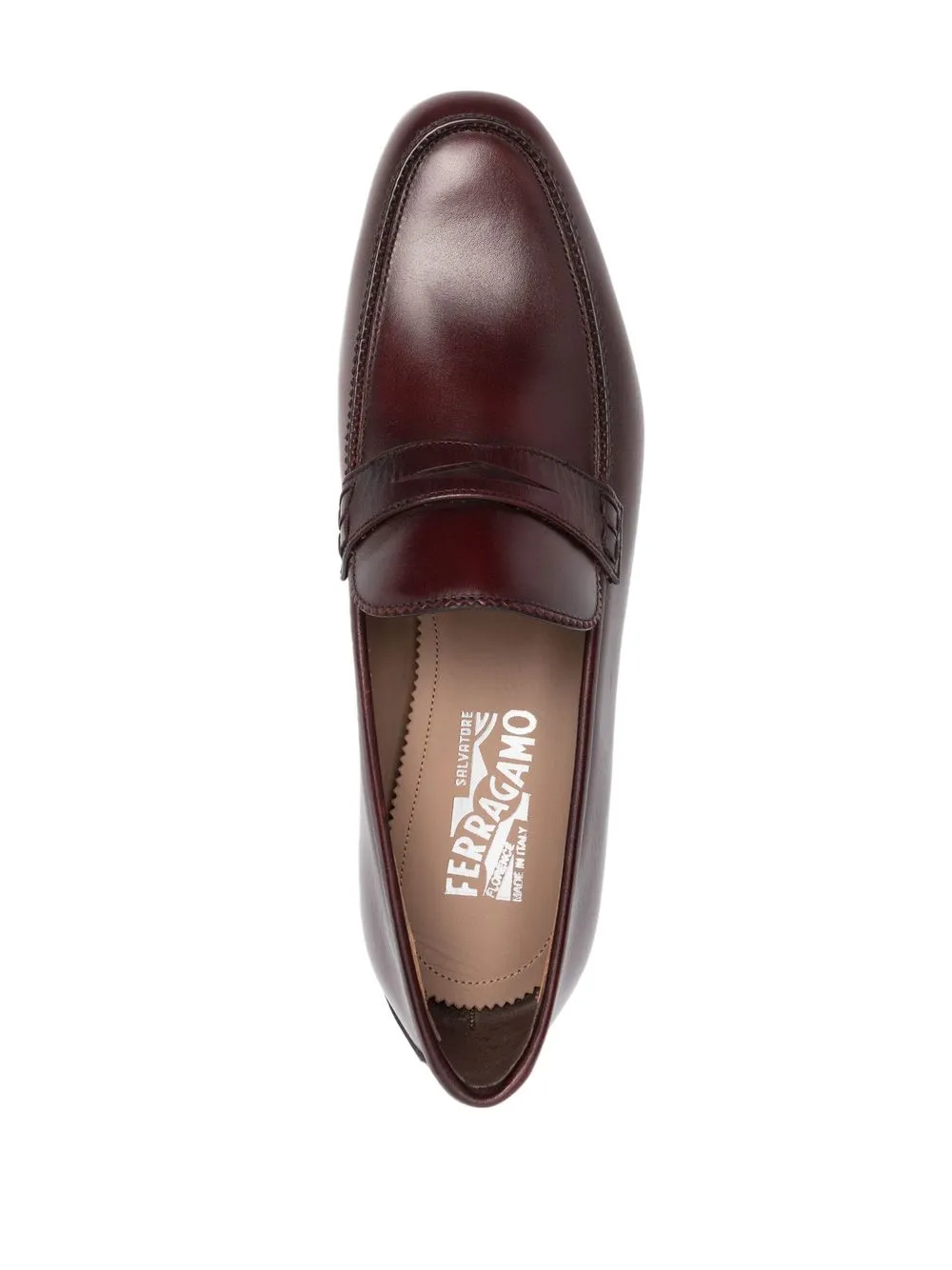 Ferragamo Slip-on Leather Loafers In Red