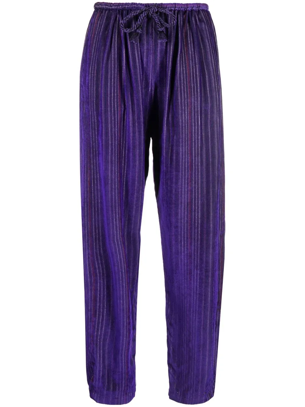 

Forte Forte striped drawstring tapered trousers - Purple