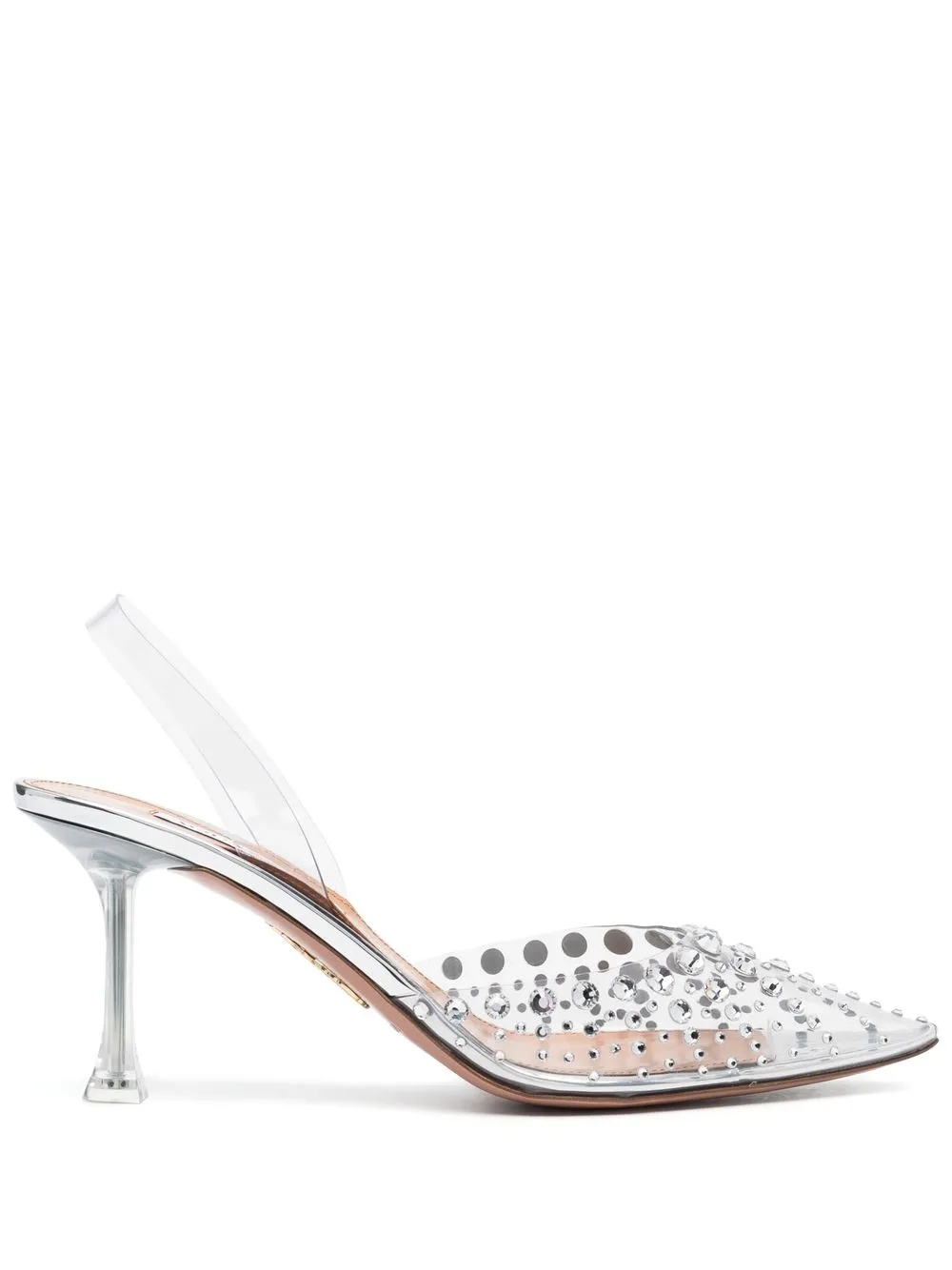 

Aquazzura crystal-embellished clear stiletto pumps - Silver