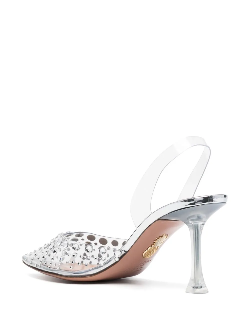 embellished clear pump