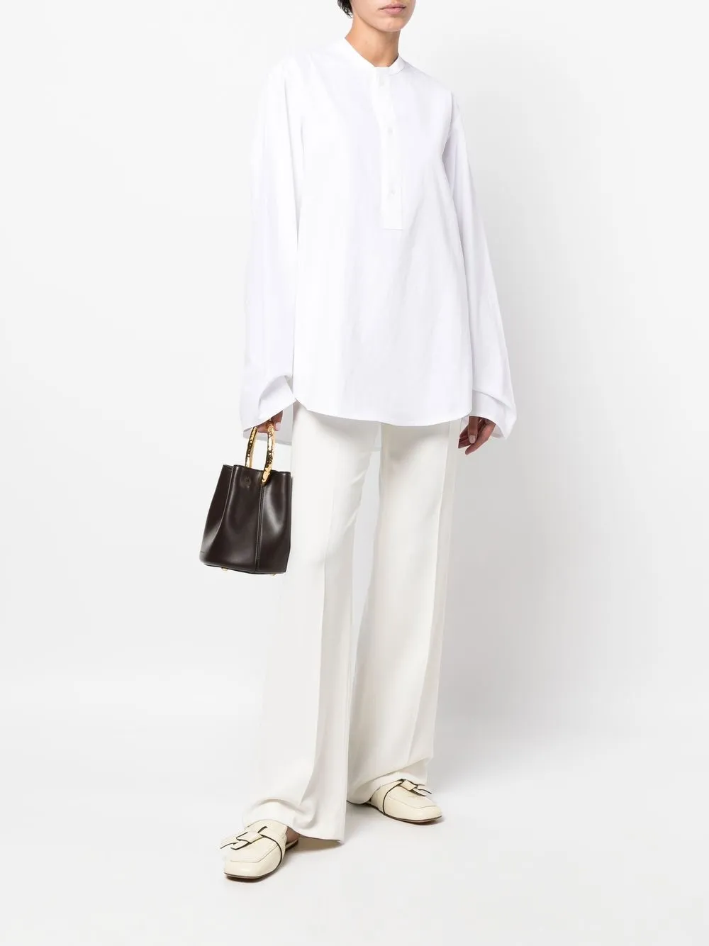 Sofie D'hoore Blouse met bandkraag - Wit