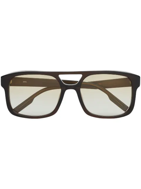 Zegna Fashion Show square-frame sunglasses