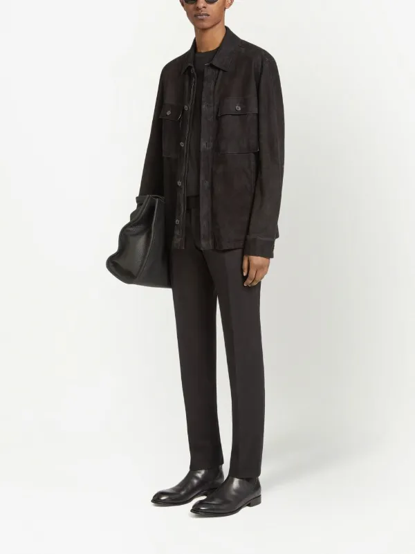 Zegna Buttoned Suede Overshirt - Farfetch