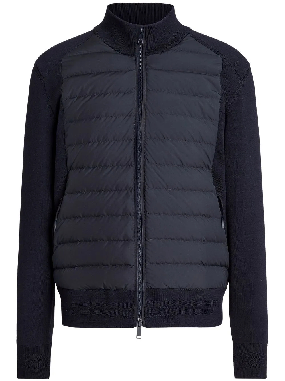 

Zegna padded full zip cardigan - Blue