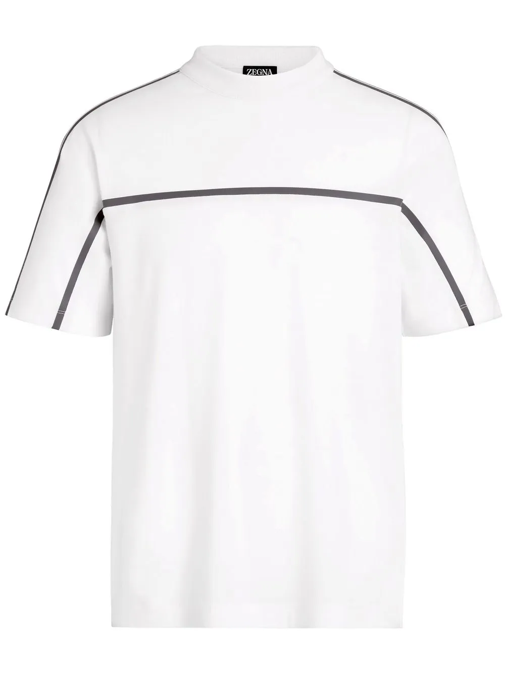 

Zegna playera con cuello redondo y detalle de rayas - Blanco