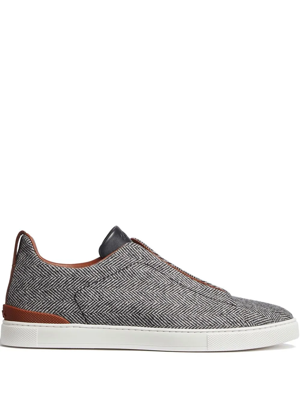 

Zegna tenis bajos con estampado pied de poule - Negro