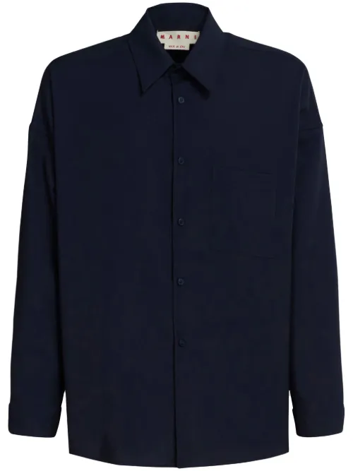 Marni chemise à patch logo - Bleu - Marni - Modalova