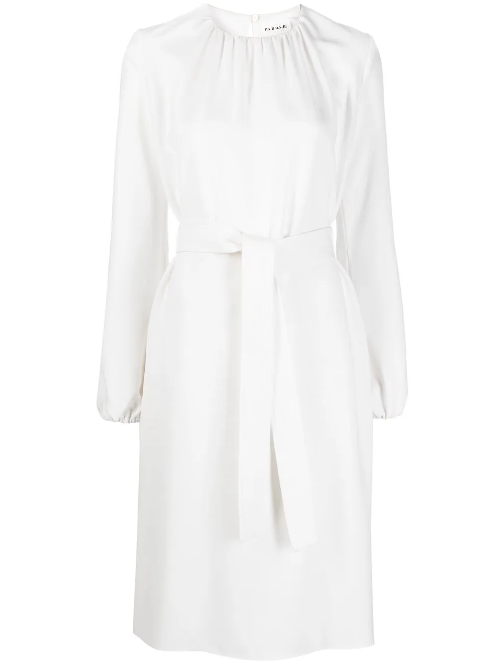 

P.A.R.O.S.H. tie-waist shirt dress - White