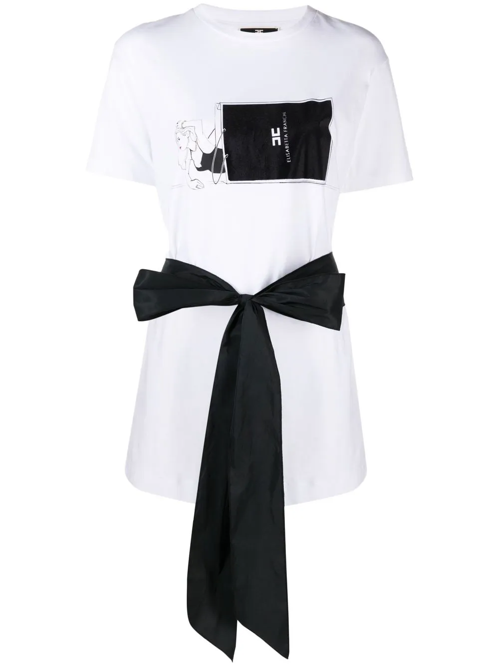 

Elisabetta Franchi vestido camisero con detalle de moño - Blanco