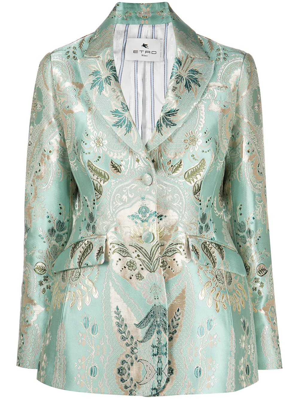 

ETRO floral-print brocade blazer - Blue