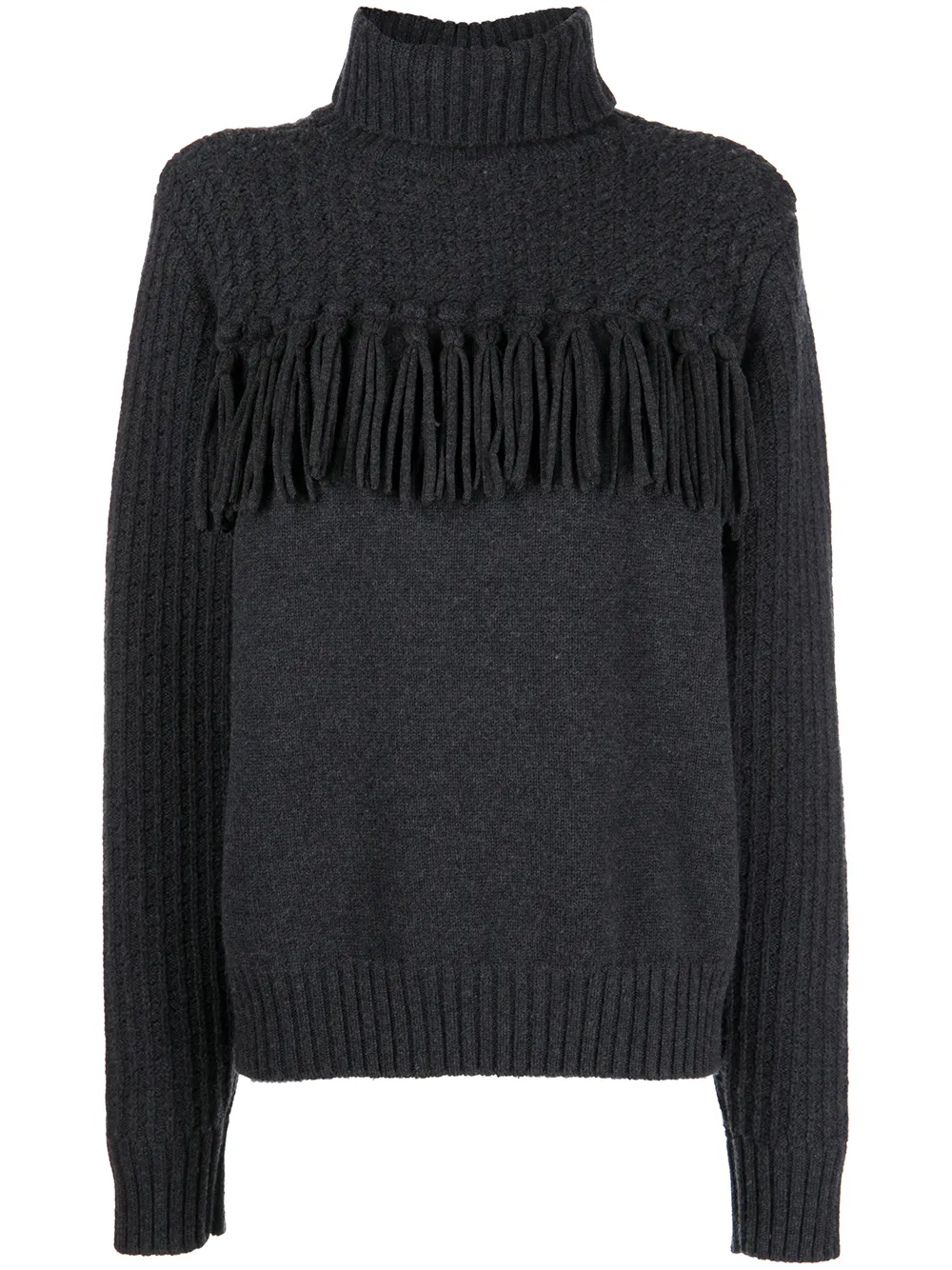 

Jason Wu merino fringe-detail jumper - Black