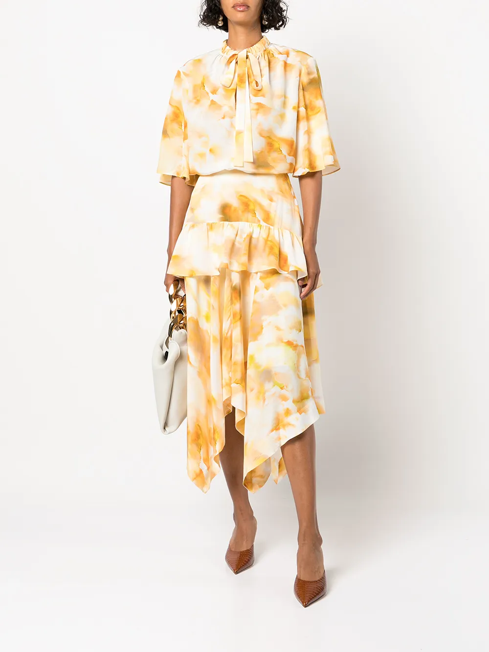 Jason Wu Midi-rok met ruches - Geel